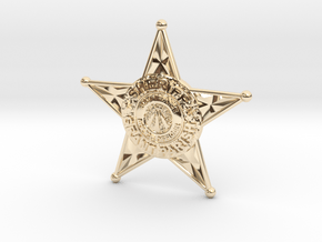 Sheriff Badge 5cm - State Police GRANT PARISH in 14k Gold Plated Brass