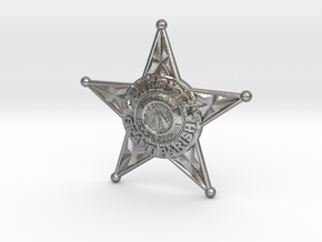 Sheriff Badge 5cm - State Police GRANT PARISH in Natural Silver