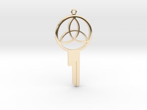 Chastity Key Blank - Design 1 in 14k Gold Plated Brass