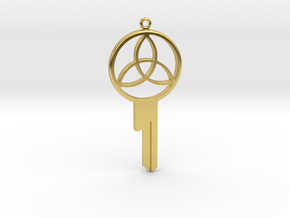 Chastity Key Blank - Design 1 in Polished Brass