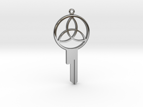 Chastity Key Blank - Design 1 in Fine Detail Polished Silver