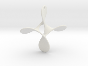 Astroid knot pendant in White Natural Versatile Plastic