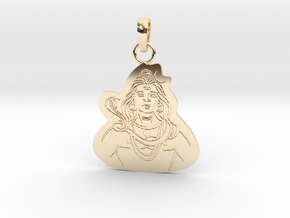 Lord Shiva Pendant (Engraved) in 14K Yellow Gold