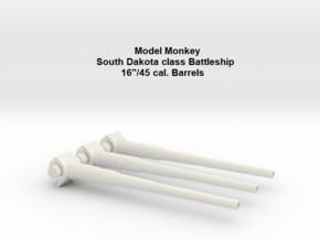 1/72 South Dakota class 16"/45 cal. Barrels in White Natural Versatile Plastic