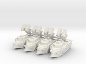 MG144-ZD04A Van Gar Scout Vehicle (Missile) (4) in White Natural Versatile Plastic