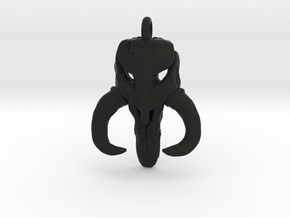 Mandalorian Mythosaur Skull pendant all materials in Black Smooth Versatile Plastic