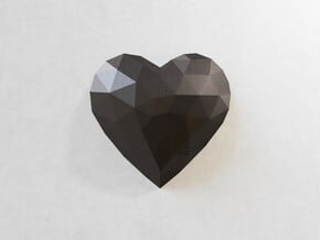 Low Poly Wall Art: Heart (Polished Metal) in Polished and Bronzed Black Steel