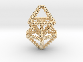 Interlocking Twisted Octahedrons 1.2" in 14K Yellow Gold