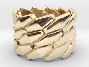 Hexa Combine Ring_03 in 14k Gold Plated Brass: 8 / 56.75