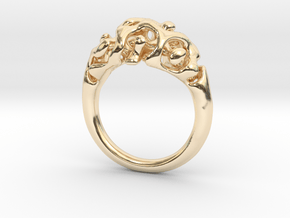 Reaction Diffusion Ring Nr. 11 (Size 50) in 14k Gold Plated Brass