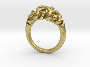 Reaction Diffusion Ring Nr. 11 (Size 50) in Natural Brass