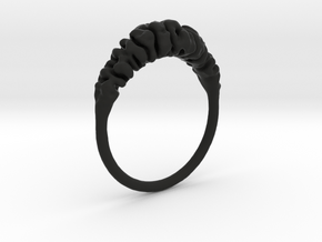 Reaction Diffusion Ring "Brainring" (size 60) in Black Premium Versatile Plastic
