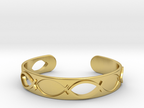Jesus fish | bracelet in Polished Brass