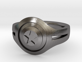 Captain America's ring  in Polished Nickel Steel: 12 / 66.5