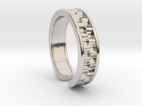 Waves [Ring] in Rhodium Plated Brass