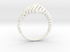 Ring  Reaction Diffusion  Size 54 in White Smooth Versatile Plastic