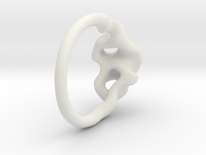 Reaction Diffusion Ring Nr. 12 (Size 54) in White Natural Versatile Plastic