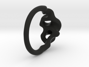 Reaction Diffusion Ring Nr. 12 (Size 54) in Black Smooth Versatile Plastic