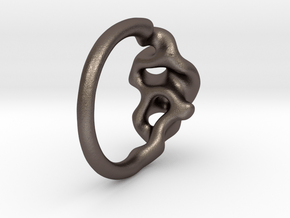 Reaction Diffusion Ring Nr. 12 (Size 54) in Polished Bronzed-Silver Steel