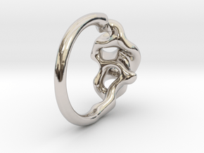 Reaction Diffusion Ring Nr. 12 (Size 54) in Rhodium Plated Brass