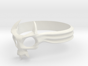 Skull Mask Ring -v2 in White Natural Versatile Plastic