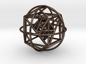 Nested Platonic Solids, for steel in Polished Bronze Steel