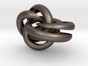 Hollow Knotted Gear in Polished Bronzed Silver Steel