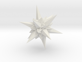 A stellation of icosahedron in White Natural Versatile Plastic