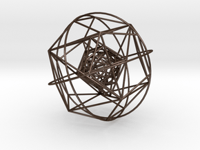 Nested Platonic Solids (Version S) in Polished Bronze Steel