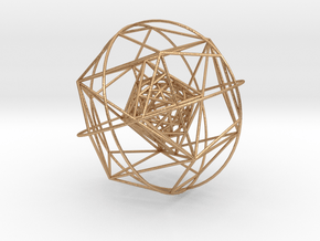 Nested Platonic Solids (Version S) in Natural Bronze