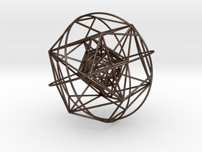 Nested Platonic Solids (Version Sd) in Polished Bronze Steel