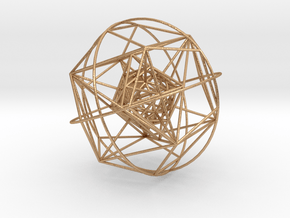 Nested Platonic Solids (Version Sd) in Natural Bronze