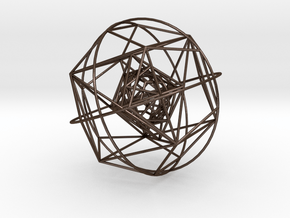 Nested Platonic Solids (Version D) in Polished Bronze Steel