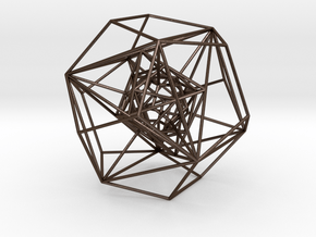 Nested Platonic Solids (Version Dd) in Polished Bronze Steel