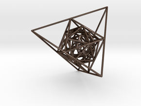 Nested Platonic Solids (Version T) in Polished Bronze Steel