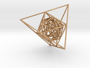 Nested Platonic Solids (Version T) in Natural Bronze