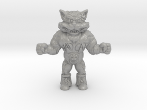 Mad Cat - MUSCLE style monochrome minifigure.  in Aluminum