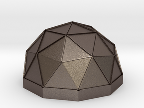 Dome-Tend-3D in Polished Bronzed-Silver Steel