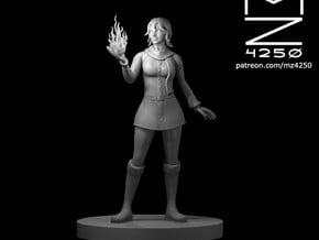 Human Female Fire Sorceress 3 in Tan Fine Detail Plastic