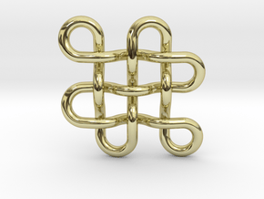 Endless knot / eternal knot / buddha knot large in 18k Gold Plated Brass