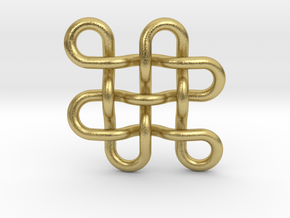 Endless knot / eternal knot / buddha knot large in Natural Brass