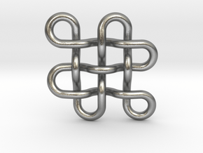 Endless knot / eternal knot / buddha knot large in Natural Silver