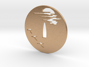 Tsuba moon in Natural Bronze