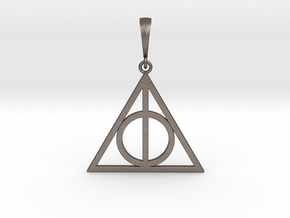 Deathly hallows pendant in Polished Bronzed-Silver Steel