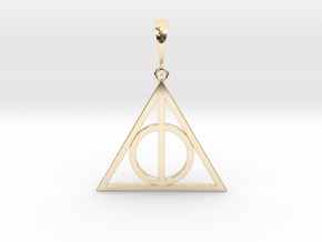 Deathly hallows pendant in 14K Yellow Gold