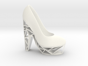 Right Triangle High Heel in White Smooth Versatile Plastic
