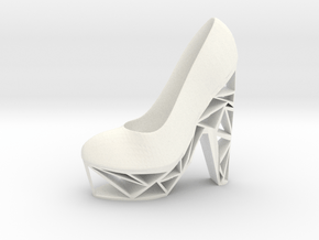 Left Triangle High Heel in White Smooth Versatile Plastic
