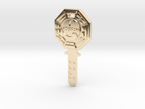Lost Dharma fail safe key replica prop in 14K Yellow Gold