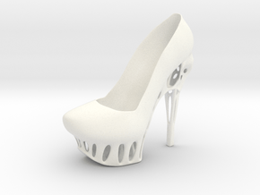 Left Biomimicry High Heel in White Smooth Versatile Plastic