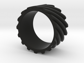 Helical Gear Ring US Size 10 in Black Natural Versatile Plastic